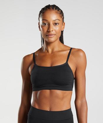 Gymshark Seamless Jacquard Ženske Bralette Crne | HR 3173ZUT